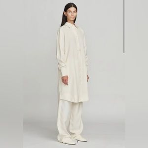 NWT CO COLLECTION/ GOOP Textured Button Down Tunic Shirt Dress Quiet Luxury